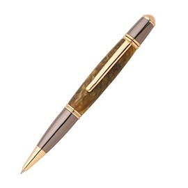 Penn State Industries PKGA24GM Gatsby Twist Ballpoint Pen Kit Woodturning Project (10, Gold & Gun Metal)
