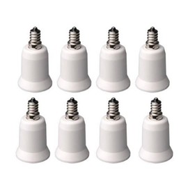 yueton Pack of 8 E12 Candelabra Screw to E26 / E27 Medium Screw Light Bulb Base Socket Adapter Converter