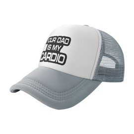 Your Dad is My Cardio Funny Adjustable Mesh Trucker Hat Sport Baseball Cap Men Women Gift Dad Hat Fishing Cap Gray