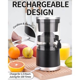 DUSENHO,Electric Juicer Rechargeable - Citrus Juicer Machines with USB and Cleaning Brush Portable Juicer for Orange, Lemon, Grapefruit