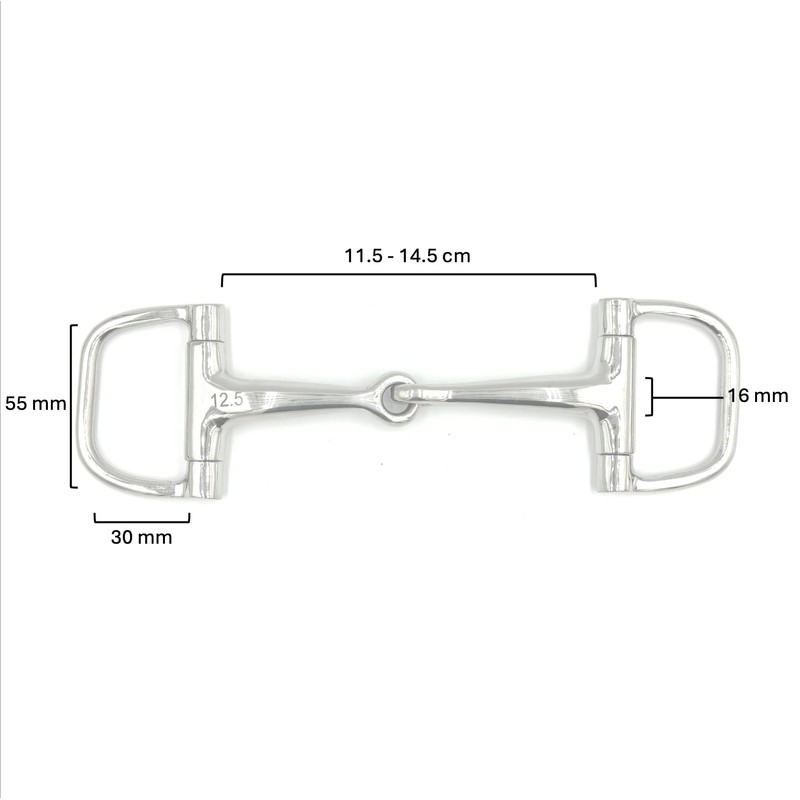 Equine Smile ES0106 D-Ring D-Button Bit Simple Broken Stainless Steel