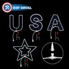 Russell Decor USA Patriotic Yard Sign Liights Star with 4-Level