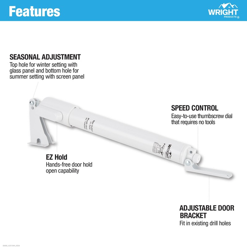 Wright Products Standard Duty Pneumatic Screen & Storm Door Closer