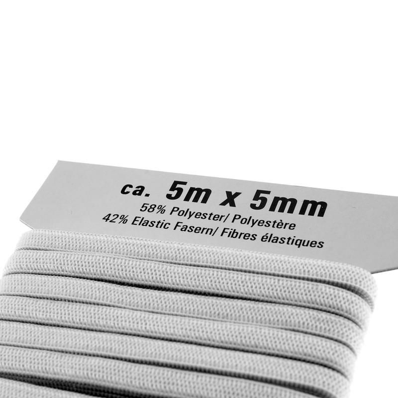 hitools Rubber Band, Elastic Band, 5 m x 5 mm
