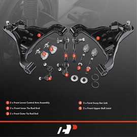 A-Premium Set of 10, Front Lower Control Arm, Sway Bar Link, Upper Ball Joint, Inner & Outer Tie Rod End, Compatible with Nissan Frontier 2005-2018, Pathfinder 2005-2012, Xterra 2005-2015