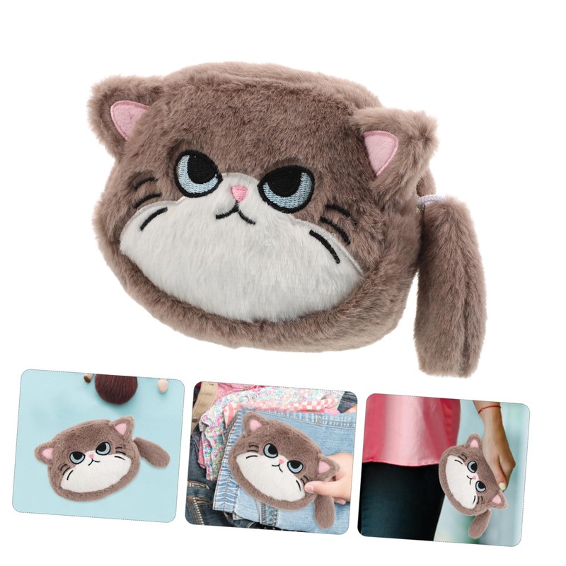 Gatuida Cute Cat Plush Coin Purse with Ample Storage Soft