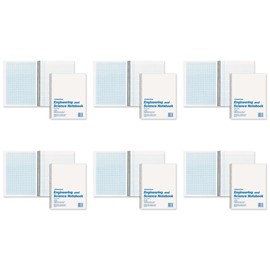 National Brand Engineering and Science Notebook, College with Margin and 10 X 10 Quad, White, 11 x 8.5 Inches, 60 Sheets (33610), 6 Packs