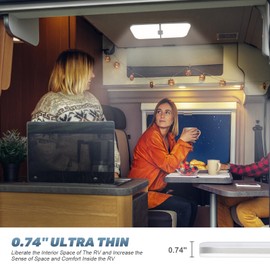 Ristow RV LED Interior Lights 12-18V 2 Pack Dimmable Ceiling Light 6W, Camper Lighting with 4 Colors for RV/Trailer/Camper/Boat, Warm White Light/Natural White/Cool White Light/Blue 4000-4500K, 700LM