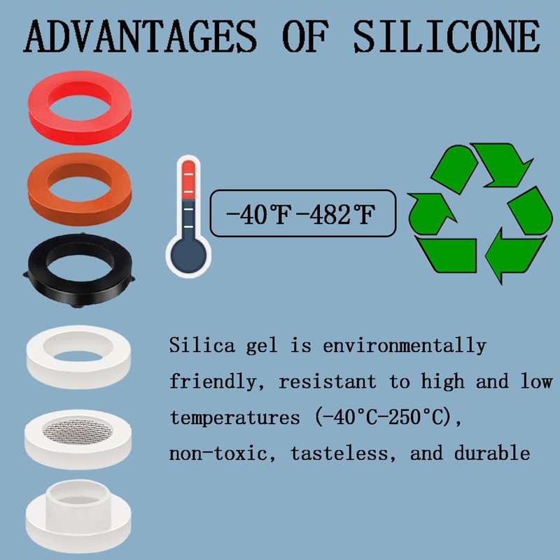 ZDBB 70 Pcs Plumbing Silicone Gasket Assortment Kit VMQ Silicone