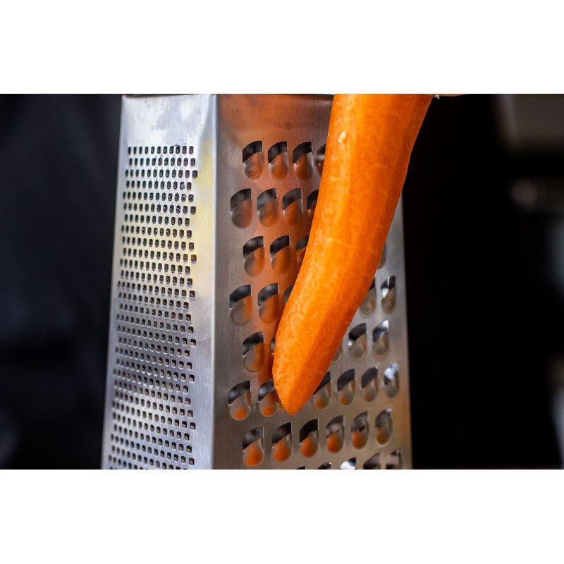 MasterClass Acid-Etched Stainless Steel Box Grater with Handle, 24 cm