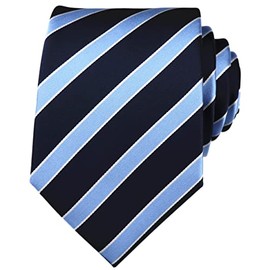 Elfeves - Corbata de trabajo para hombre, diseño de rayas finas, Rayas Azul Marino, Talla única