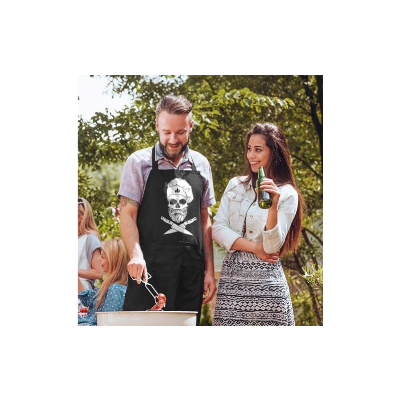 MoonWorks® BBQ Apron for Men with Saying "Hier grillt der