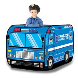 Pop Up Play Tent for Kids - My First Foldable Indoor & Outdoor Playhouse Vehicle Toys for Toddlers, Boys and Girls (Police Car)
