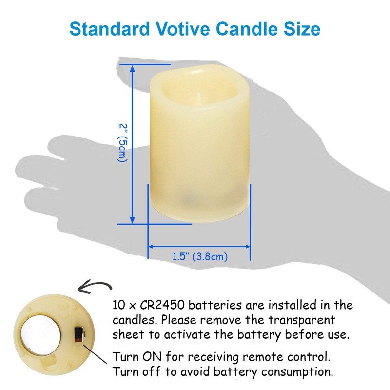 Flameless Votive Candles With Remote Control and Timer Bulk Set