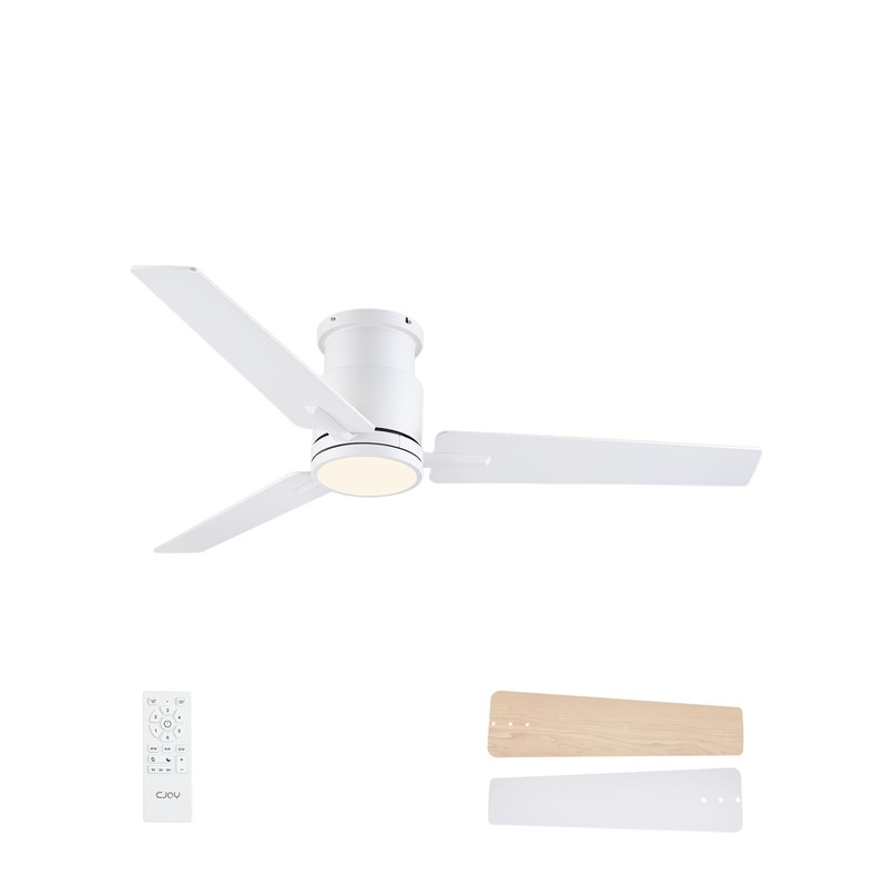 CJOY Ceiling Fan with Lights, 52 Inch Low Profile Ceiling