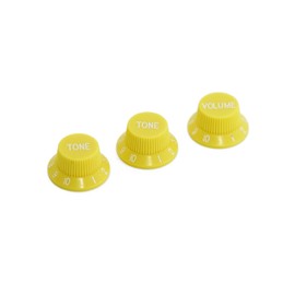 Guyker 3Pcs Plastic Guitars Single Coil Pickup Covers (52mm Pole Spacing) & 1 Volume 2 Tone 1V2T Switch Knobs & Switch Tip Cap Pickup Mounting Ring Set for Electric Guitar Bass (PS030-9)