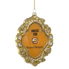 Cody Foster & Co Press for French Champagne Ornament, Festive Gold Accents, Unique Holiday Decor, Glass, Elegant Design