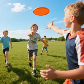 EQLEF Flying Discs Outdoor Toys for Kids, Soft PU Foam Flying Disc Beach Toy Outdoor Sports Park Toy for Kindergarten School Family (Orange)