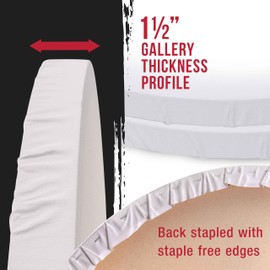 U.S. Art Supply 36 inch Diameter Round Gallery Depth 1-1/2" Profile Stretched Canvas 2-Pack - Acrylic Gesso Triple Primed 12-Ounce 100% Cotton Acid-Free Back Stapled Pouring Art