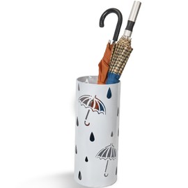 BEWBBAT Umbrella Stand Rack for Entryway, Freestanding Round Metal Umbrella Holder, Rain Collection Umbrella Organizer Bin for for Can Walking Stick, Home Office Decor, Hold 4-5 Umbrellas