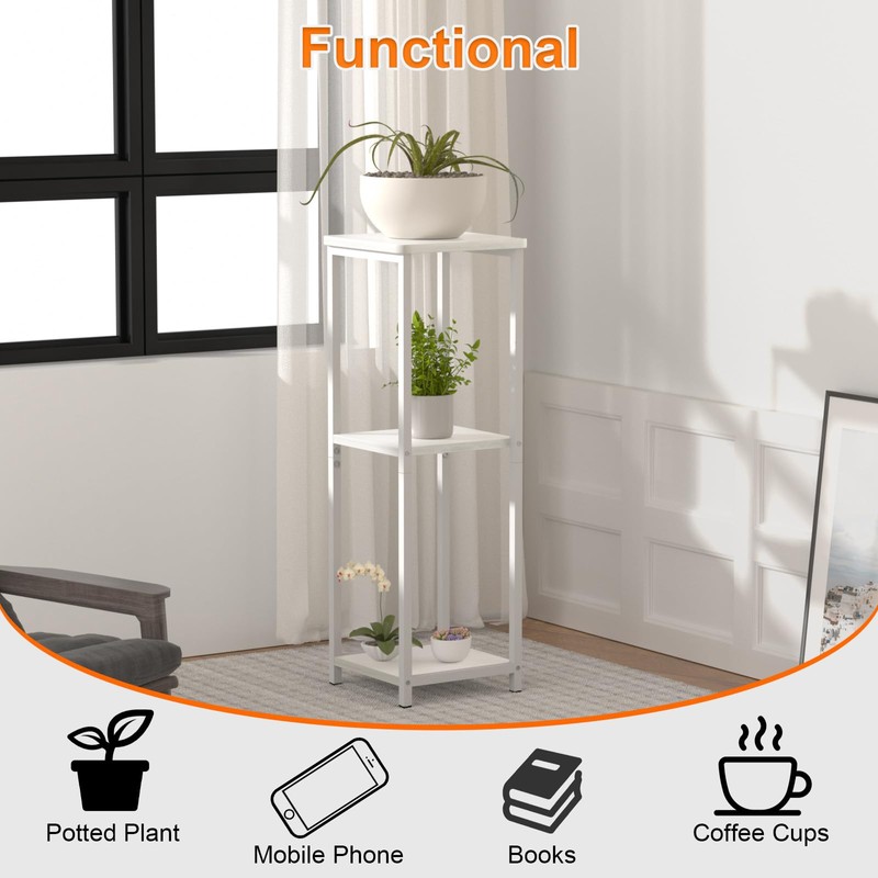 GHIMIGN 10" Wide Square Drink Table with Adjustable Feet -