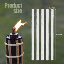 15 Pcs Replacement Wicks for Tiki Torches, Long Life Fiberglass Replacement Wicks,10 Inch Torch Wicks for DIY Bottles Oil Lamp Outside Lanterns Oil Lamps (15)