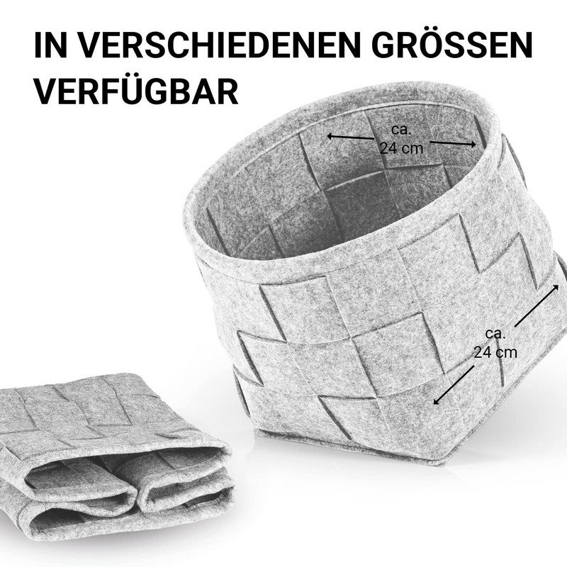 N8WERK Felt Storage Basket 24 x 24 x 24 cm