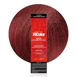 L'OREAL TECHNIQUE HiColor Reds Permanent Hair Color - Lifts Dark Hair in One Step Leaving No Brassiness, Rich & Smooth Creme Formula, Intense & Long-Lasting Color, H11 Intense Red