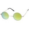 zeroUV Small Retro-Vintage Style Lennon Inspired Round Metal Circle Sunglasses