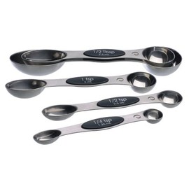 PrepWorks Juego de cucharas medidoras de acero inoxidable, medidas precisas para cocinar y hornear, fáciles de leer, sin BPA