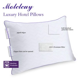 MOLCLCUY Bed Pillows King Size Set of 4,Hotel Collection Pillow for Side and Back Sleepers,Super Soft Down Alternative Microfiber Filled