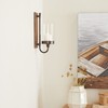 Deco 79 Wood Wall Sconce with Glass Holder, 5" x