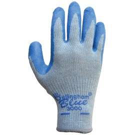 Bellingham C3000L Blue Premium Seamless Knit Work Glove with Natural Rubber Blue Latex Palm, Large