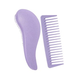 Harilla 2 Stücke Haar entwirrend Kamm Haarbürste Professionell für knotige Haare Haarpflege Haar Kamm Set breite Zahnkämme für Salon Girls, Lila