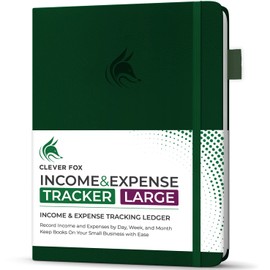 Clever Fox Income & Expense Tracker Large – Accounting & Bookkeeping Ledger Book for Small Business – 2-Year Record Notebook, A4 (Dark Green)