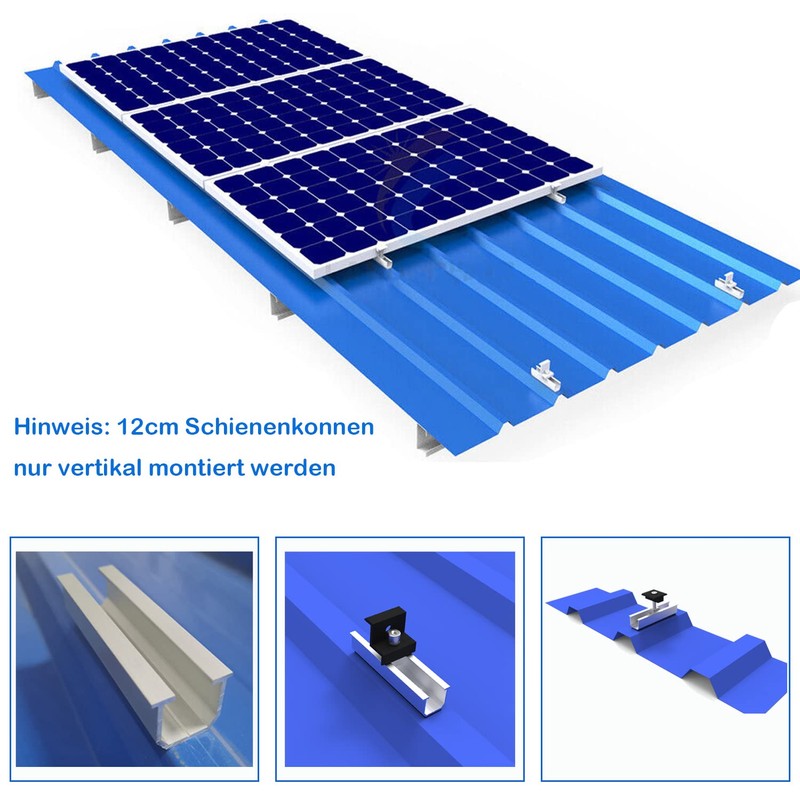 Solar Panel Mount Kit 12 cm and Accessories Black Anodised