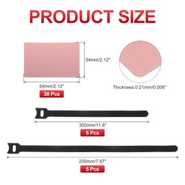 PATIKIL Metal Business Card 0.21mm Thick 3.4x2.1 Inch, 30 Pcs Anodized Aluminum Blank Laser Engraving Cards with Cable Ties for Multipurpose House Office, Rose Gold