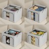 Pinkpum 3 Pack Clothes Storage Bins with Metal Frame, Closet