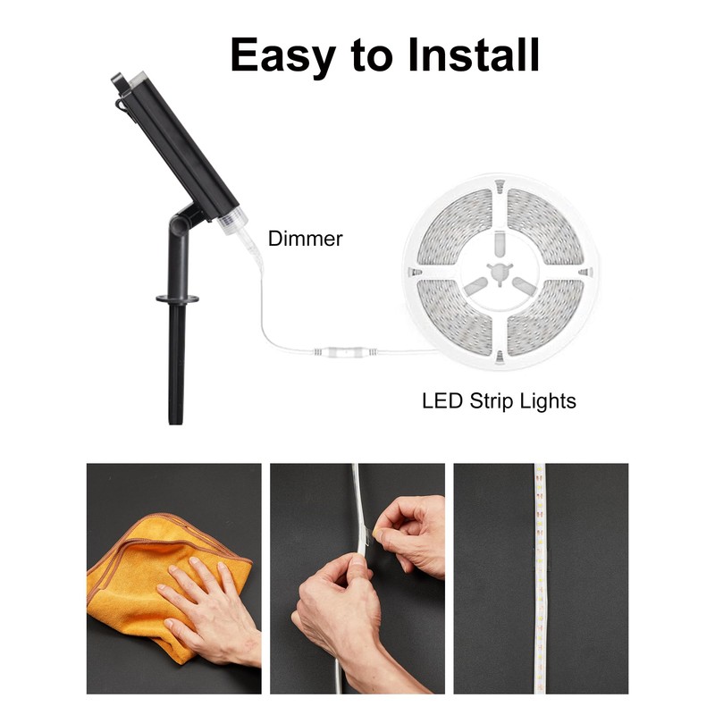 LIFENGSOLER Solar Strip Lights Outdoor Waterproof, 16.4FT 300LEDs Solar &