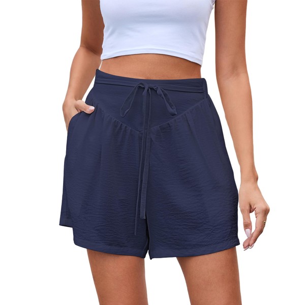 Eddoyee Shorts Women Summer Causal Women Shorts Drawstring Elastic Waist