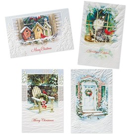 Pumpernickel Press Deluxe Christmas Card Assortment – Holiday Home, 20 Count