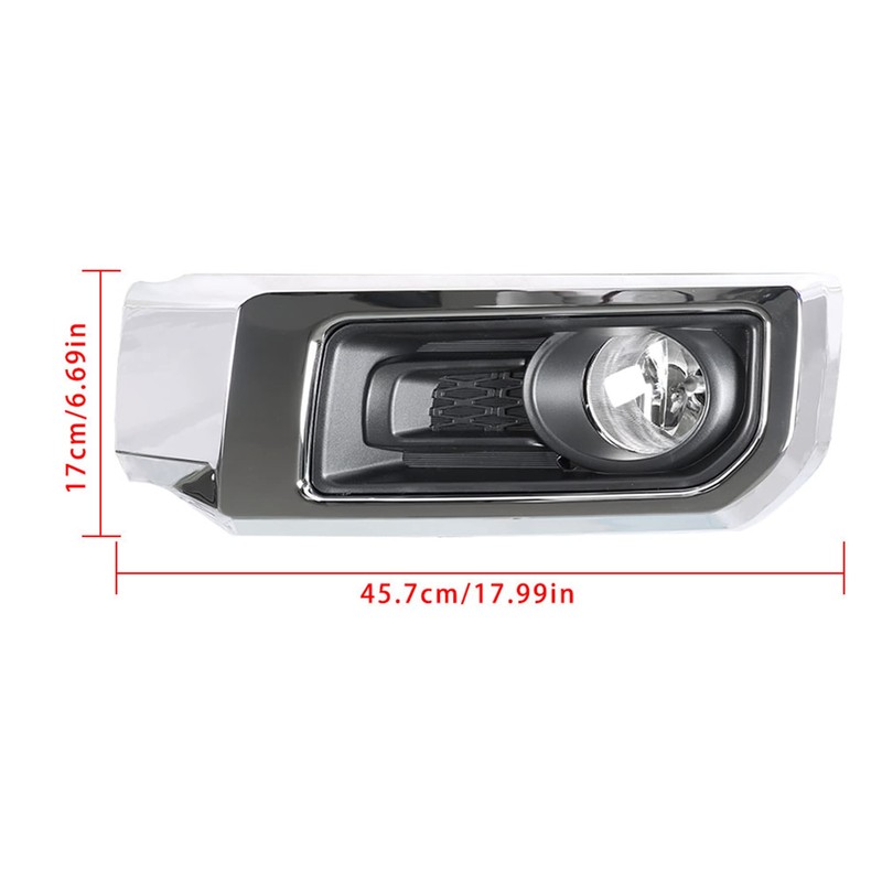 munirater 2-Pack Front Driving Fog Light with Chrome Bezel Set