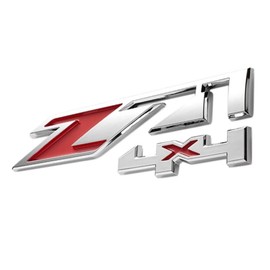 Tomilia 2Pack Z71 4x4 Emblems Badges Replacement for Chevy Silverado Sierra Tahoe Suburban 1500 2500hd 3500hd Decal (Chrome Red), EI-SilveCutom#2