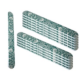 Set of 12 Dual-Sided Nail File Emery Board Heavy Medium Grit Cushioned Washable Easy Grip Comfortable Filing Smoothing Finishing Nails 6.5” Travel TSA Approved (Green Floral)