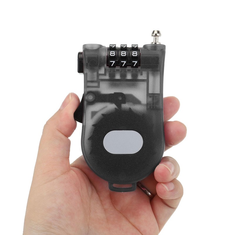 PATIKIL 3.28 Feet Retractable Cable Lock, 3 Digit Steel Cable