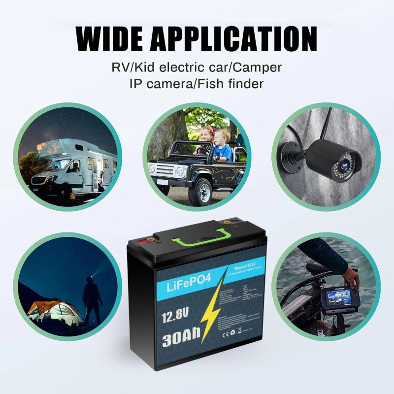 Litime 12V 30Ah LiFePO4 Lithium Battery 30A BMS Deep Cycles