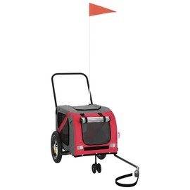 Heemab Enhance Pet Travel with Durable Bike Trailer, Sturdy Iron Frame, Comfortable Fabric Cabin in Red and Black