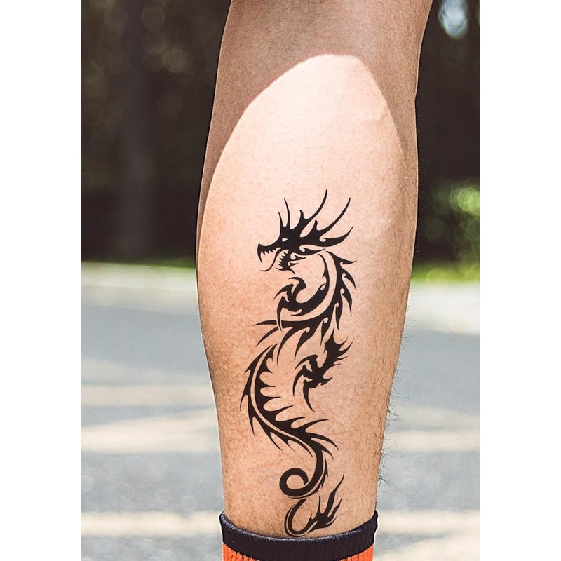 10 Sheets Temporary Tribal Dragon Tattoos Fake Tattoos TBS Tribal