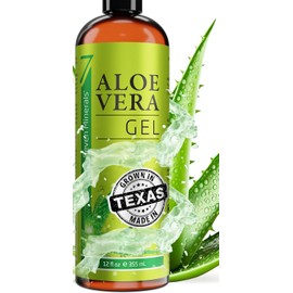Aloe Vera Gel - 99% Organic, Big 12 oz - NO XANTHAN, so it Absorbs Rapidly with No Sticky Residue - made from REAL JUICE, NOT POWDER