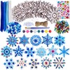 32 Set Christmas Hanging Natural Unfinished Wood Snowflake Cutouts Ornaments
